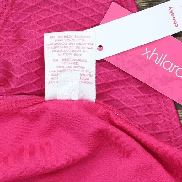 NWT Xhilaration Women's Textured Cheeky Mid Waist Bikini Bottom XS Magenta Pink - Picture 4 of 6